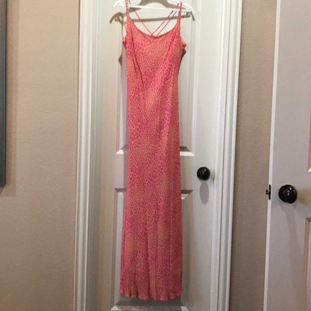 Coral pink prom dress
